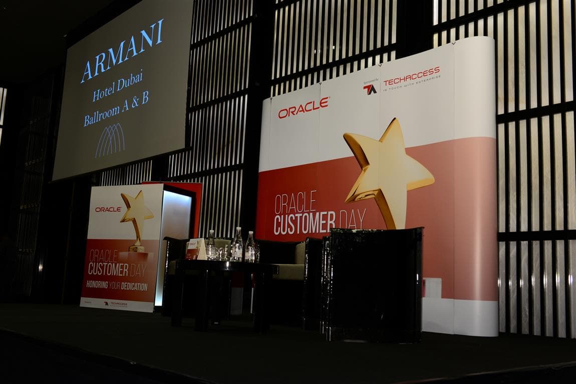 Oracle Customer Day stage at Armani Hotel