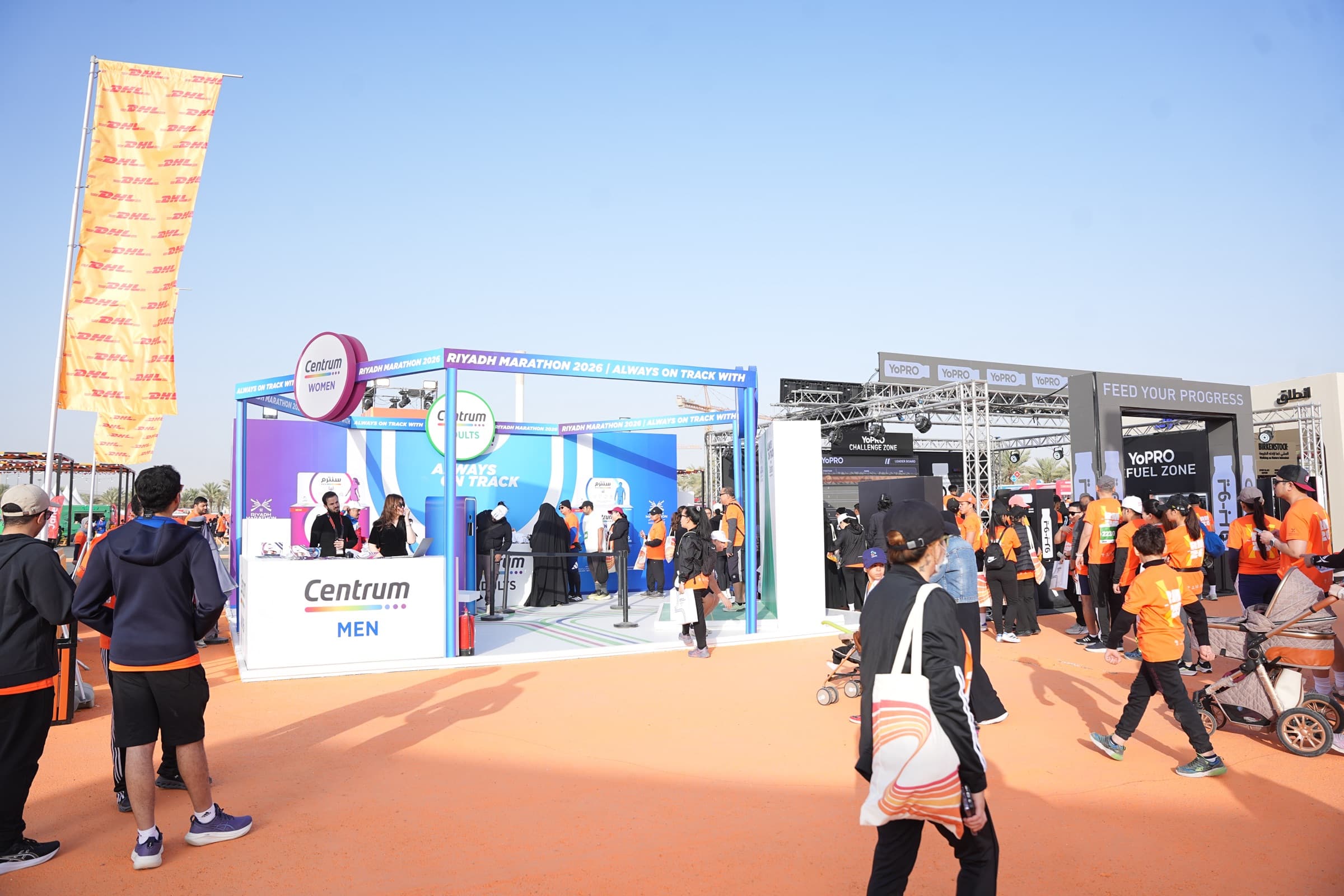 Centrum booth with flags